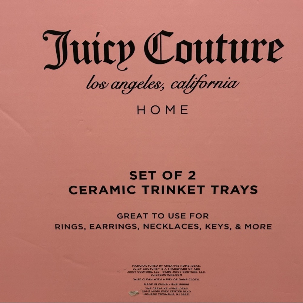 Juicy Couture Ceramic Trinket Tray Set with Cherry Design - Picture 6 of 6